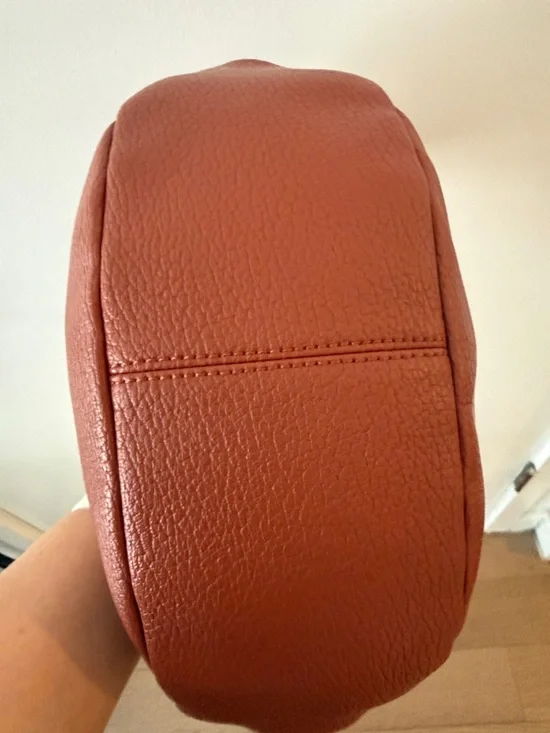 Pebbled Shoulder Bag with Knot Detail in Rust Brown - Picture 5 of 7